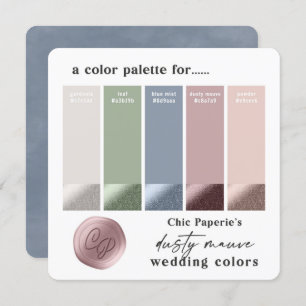 Invitation Palette couleur Mariage Dusty Mauve & Blue 2022
