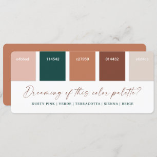 Invitation Palette couleur Mariage rose et en terre cuite et