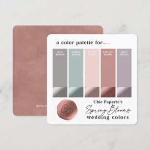 Invitation Palette couleur Mariage rose et mauve de printemps