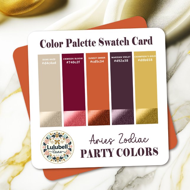 Invitation Palette de chronomètre couleur pour les baies (Coordinate Your Aries Zodiac Themed Event With Our Handy Color Palette. Match Every Detail!)