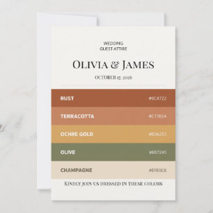 Invitation Palette de couleurs de mariage automnal Terracotta