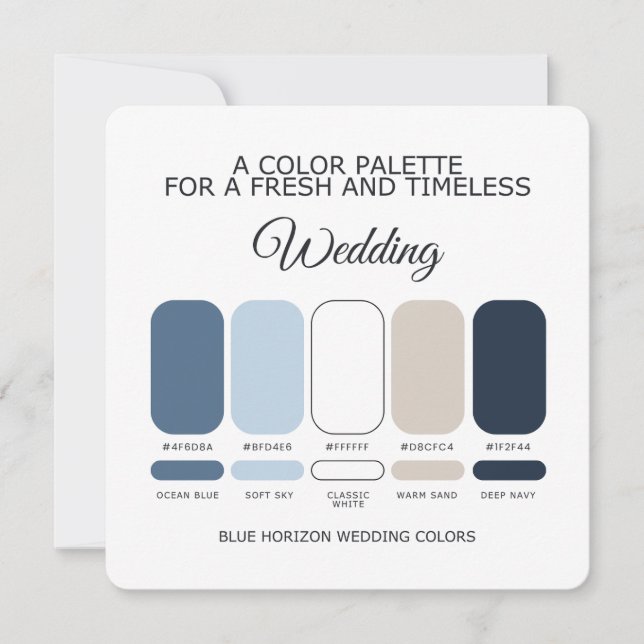 Invitation Palette de couleurs de mariage bleu pour des maria (Devant)