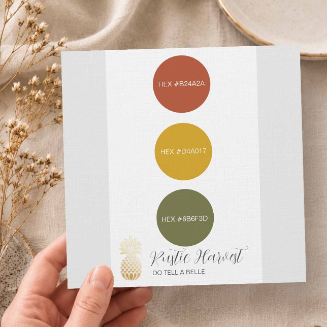Invitation Palette de couleurs de mariage Rustique Harvest (rustic harvest fall wedding colors)