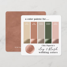 Palette de couleurs de mariage Terracotta et rose 