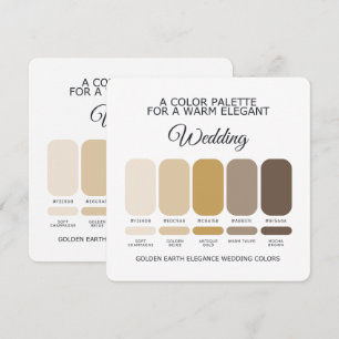 Invitation Palette de couleurs de mariage Terre Dorée Élégant