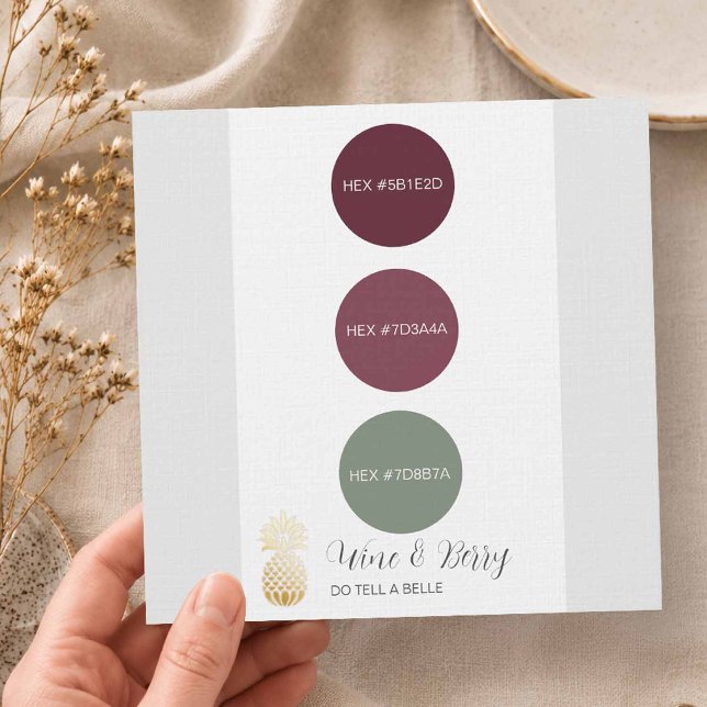 Invitation Palette de couleurs de mariage vin et baie (Wine berry fall wedding colors with sage green)