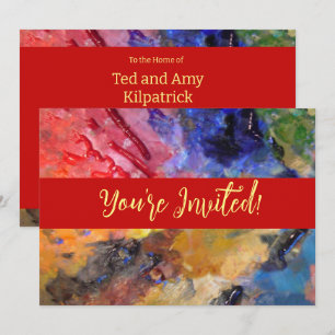 Invitation Palette de couleurs de peintre artistique