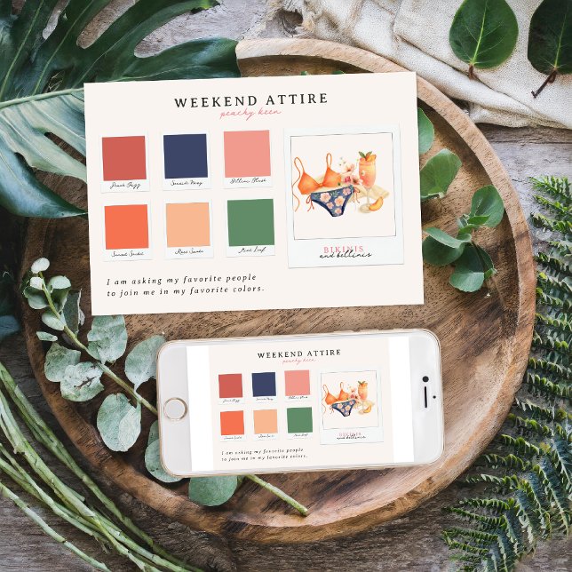 Invitation Palette de couleurs de tenue de week-end Bikinis e (Créateur téléchargé)