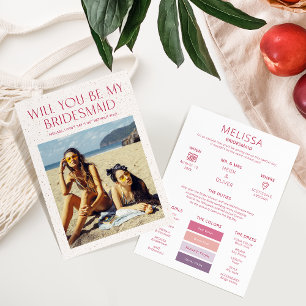 Invitation Palette de couleurs photo Be My Bridesmaid Proposi