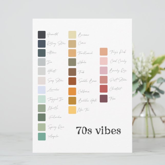 Invitation Palette de couleurs pour la planification de maria (Debout devant)