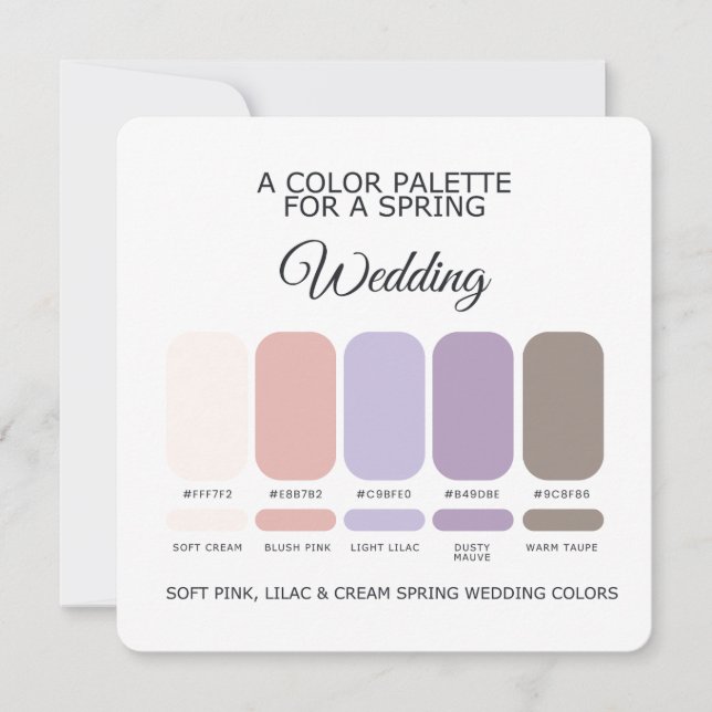 Invitation Palette de couleurs pour un mariage de printemps 2 (Devant)