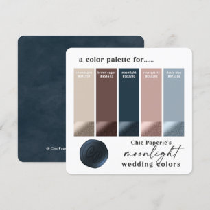 Invitation Palette de couleurs rose Gold & Navy pour mariage