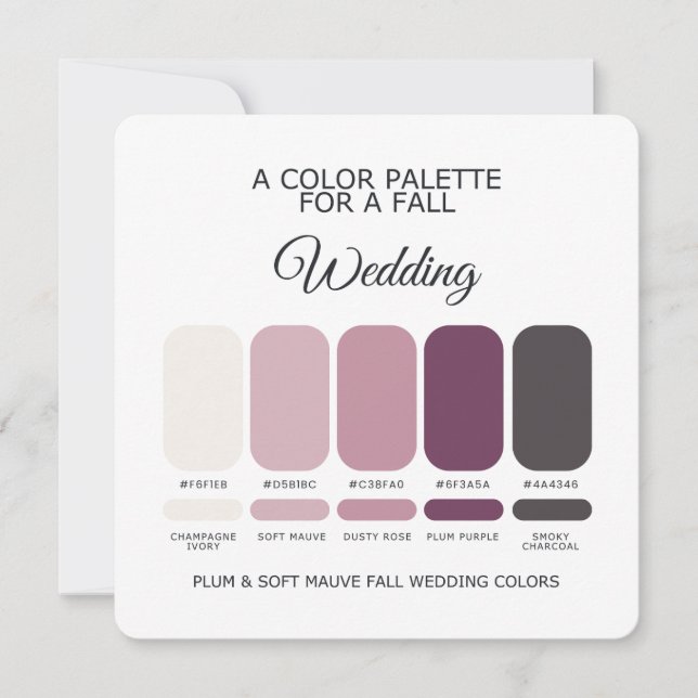 Invitation Palette de mariage automnal Mauve Douce de Prune 2 (Devant)
