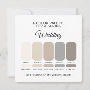Invitation Palette de mariage de printemps 2026 aux neutres d