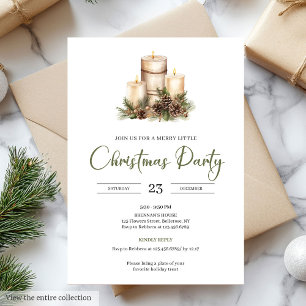 Invitation Palette Naturelle Chic Beige Fête de Noël Minimali