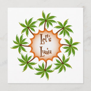 Invitation Palm Circle Luau