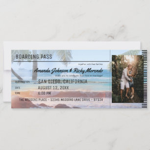 Invitation Palm de plage tropical Destination Mariage avec ph