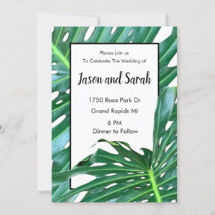 Invitation Palm feuille jungle feuillage Mariage