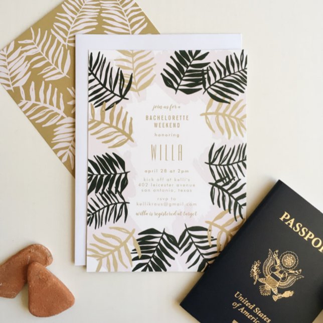 Invitation Palm Getaway Tropical Bachelorette Party (Créateur téléchargé)