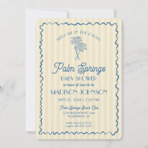 Invitation Palm jaune Spring Pastel Beach Cabana Baby shower