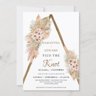 Invitation Palm Séché Pampas Grass Dusty Orchid Elopement