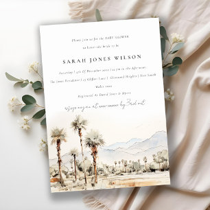 Invitation Palm Springs California Watercolor Baby shower