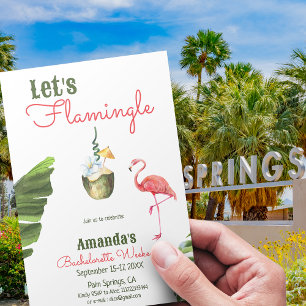 Invitation Palm Springs Dernier Flamingle Bachelorette Week-e