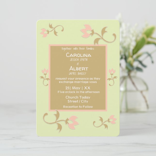 Invitation Palm Springs Floral Mariage (Debout devant)