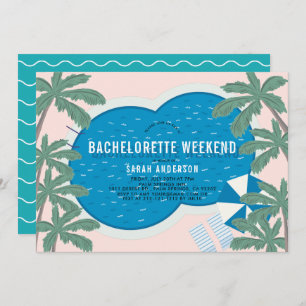 Invitation Palm Springs Pool Bachelorette Heekend Itinéraire 
