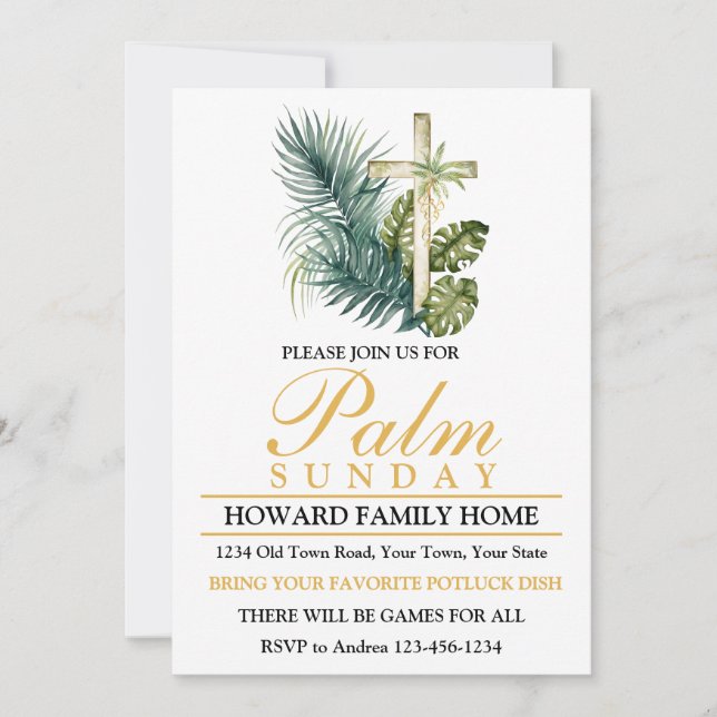 Invitation Palm Sunday Party (Devant)