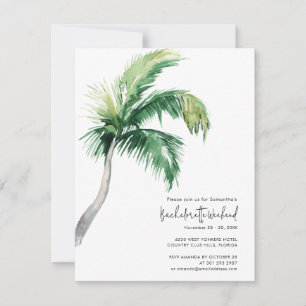Invitation Palm Tree Bachelorette Week-end et itinéraire