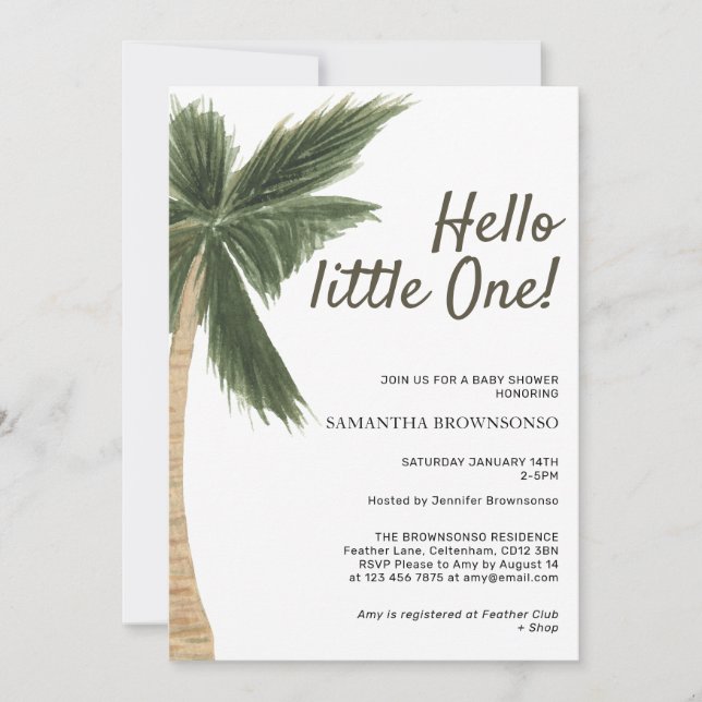 Invitation Palm Tree Boy Girl Bohemian Party Genre Neutre (Devant)