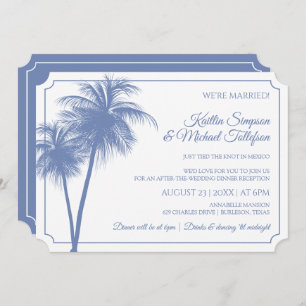 Invitation Palm Tree de destination   Bleu de Corn
