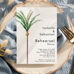 Invitation Palm Tree Destination Simple Mariage Répétition