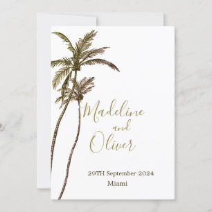 Invitation Palm Tree Elegant Mariage moderne Tropical