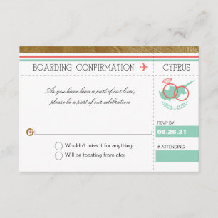 Invitation Palm Tree Embarquement Pass à Chypre RSVP