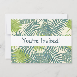 Invitation Palm Tree Fronds Peinture hawaïenne