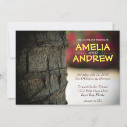 Invitation Palm Tree Garden Mariage tropical