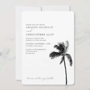 Invitation Palm Tree Mariage Photo Plage personnalisée