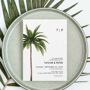 Invitation Palm Tree Minimaliste Plage tropicale Mariage phot