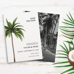 Invitation Palm Tree photo tropicale mariage Enregistrer la d