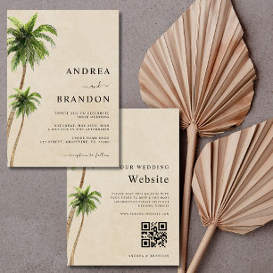 Invitation Palm Tree Plage de sable tropical Mariage tout en