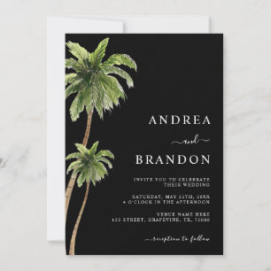 Invitation Palm Tree Plage de sable tropical Mariage tout en