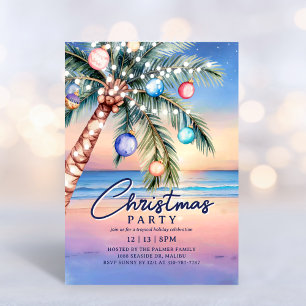 Invitation Palm Tree Plage tropicale Noël