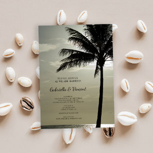 Invitation Palm Tree Silhouette Beach Mariage