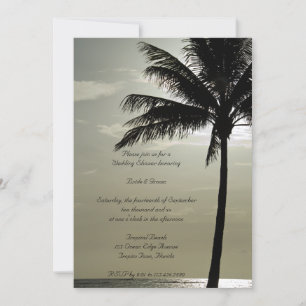 Invitation Palm Tree Silhouette Beach Mariage Douche