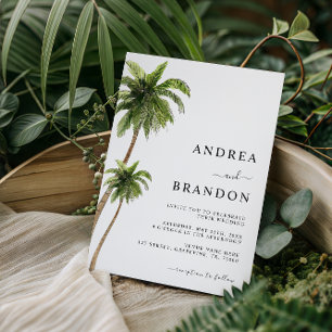 Invitation Palm Tree Tropical Destination Mariage Tout en un