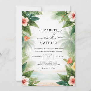 Invitation Palm verdoyant Mariage