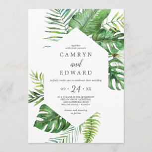Invitation Palme Tropical Sauvage Tout En Un Mariage