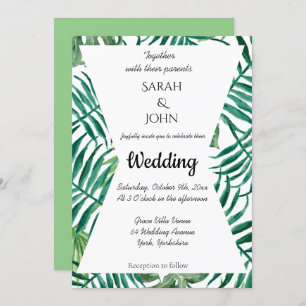 Invitation Palme tropicale exotique Feuille Mariage de verdur
